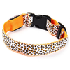 Dog Glow Flashing LED Collar Leopard Print Design Puppy Necklace